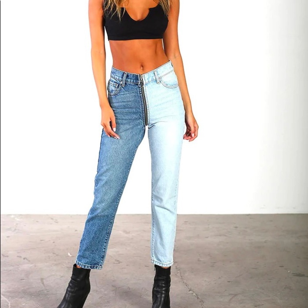 Revice Yin Yang crop jeans Tokyo wash size 26 zipper detail